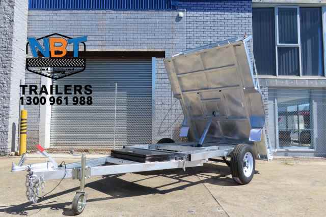 X Hot Dipped Gal Hydraulic Single Axle Tipper Box Trailer Atm Kg