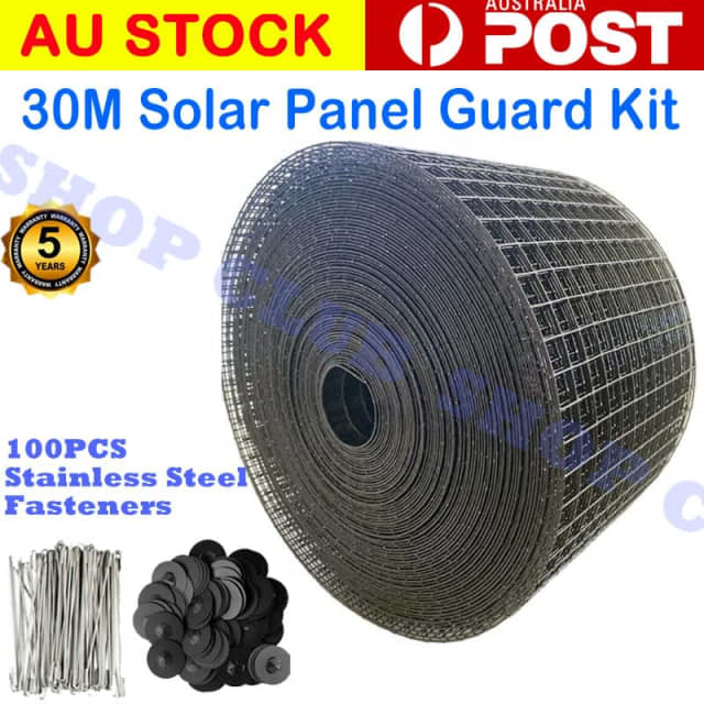 30M Solar Panel Guard Kit Insulating Coated Stainless Steel Mesh Fas