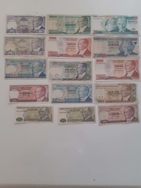 Turkey Set Of 15 Turkish Lirasi Banknotes Collectables Gumtree