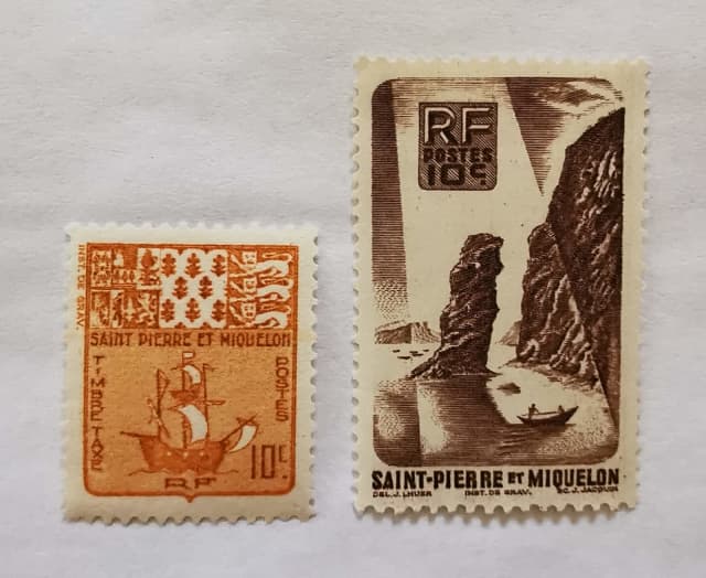 Vintage Saint Pierre And Miquelon Postage Stamps Lot