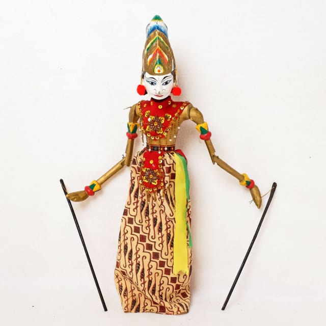 Vintage Indonesian Handmade Wayang Golek Wooden Rod Puppet Cm Tall R