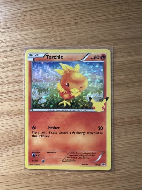 Torchic 11 25 Holo McDonalds 25th Anniversary Pokémon Card