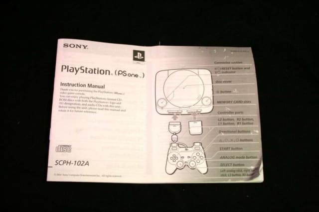 SONY PLAYSTATION PS1 SCPH 102A Operating Instructions Manual