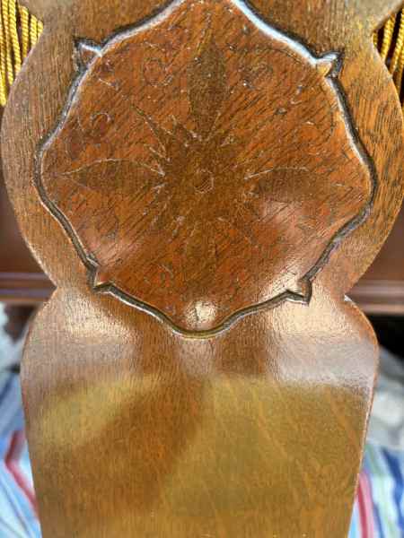 4 1930s green velvet barley twist English oak dinning chairs62864724073985112