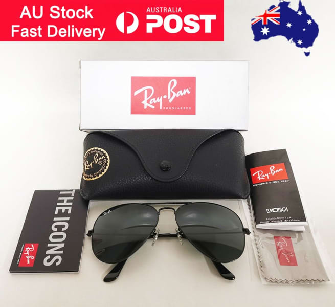 Ray Ban Aviator Sunglasses RB3025 58mm Black Metal Frames Grey Lenses |  Accessories | Gumtree Australia Inner Sydney - Sydney City | 1305270384