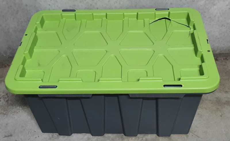Montgomery 100L Grey and Green Heavy Duty Storage Container with Clip Lid -  Bunnings Australia