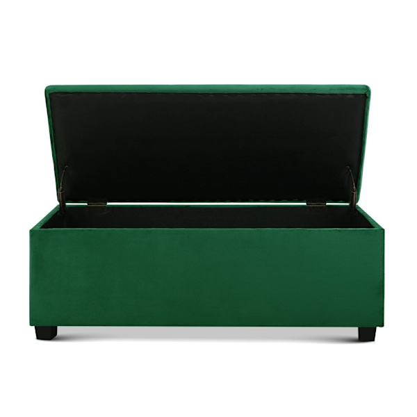 Storage Ottoman Blanket Box 98cm Velvet Green62863383641857111