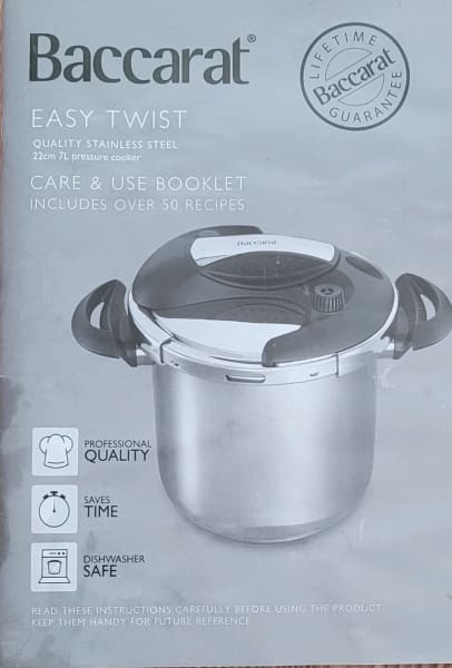 baccarat twist pressure cooker manual