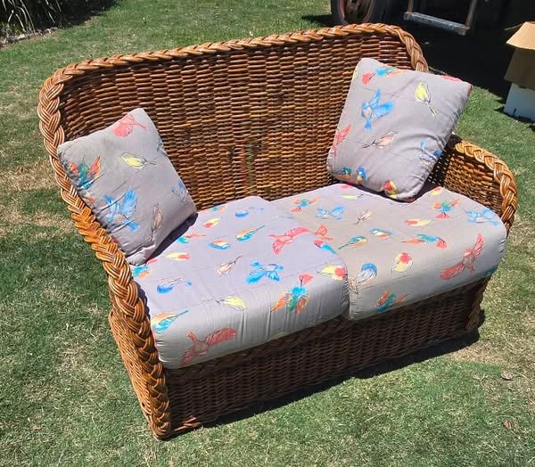 Vintage Rattan Cane 2 Seater Lounge62866849461763111