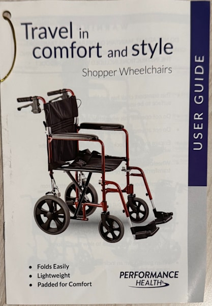 Foldable wheelchair - Performance Health Shopper 12 Transit62863412494594113