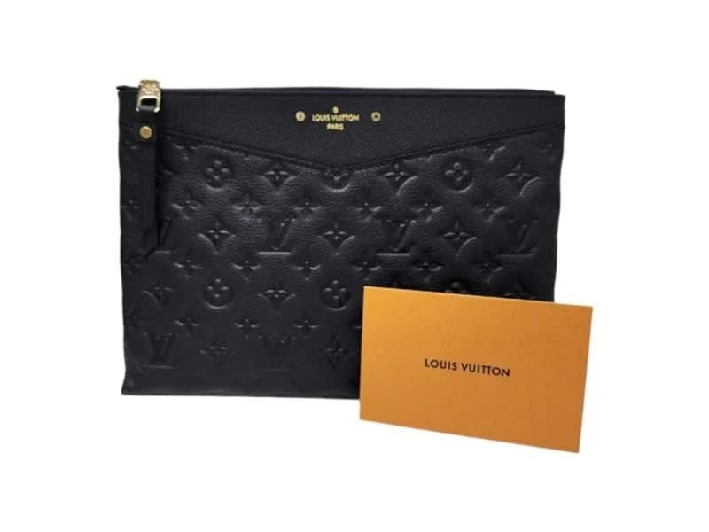 Louis Vuitton Monogram Empreinte Daily Pouch M62937 Women's Clutch Bag  Black LV
