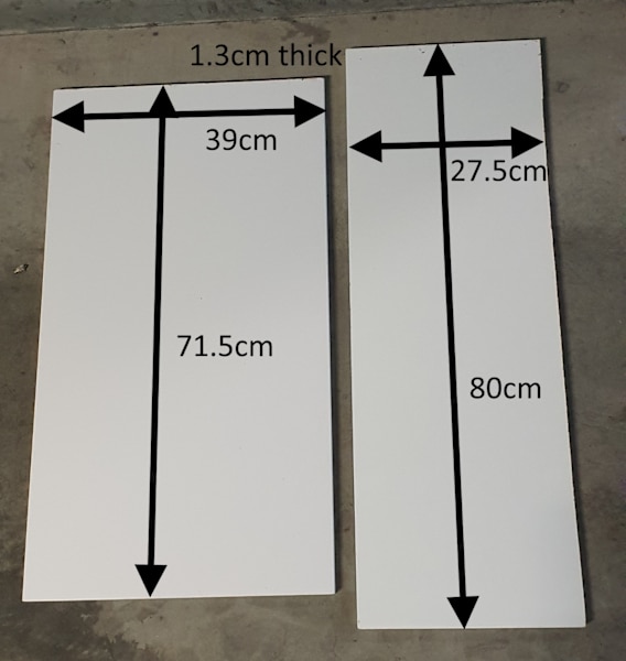 2x White coated Medium (MDF) or High (HDF) Density fibreboard wood63438284010115110