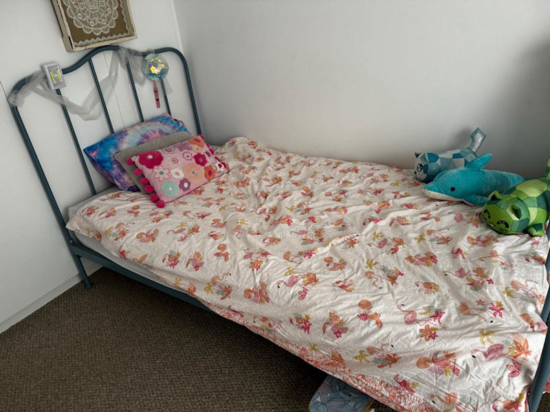 King single bed metal frame - blue 62866849419137112