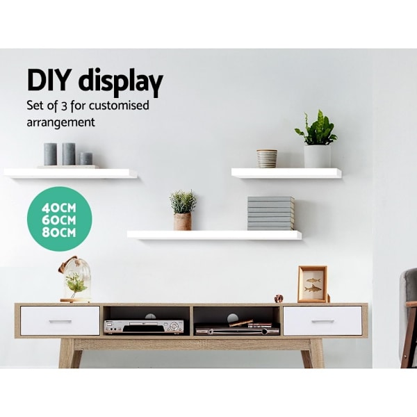 Floating Wall Shelf Set of 3 White62863839515777114