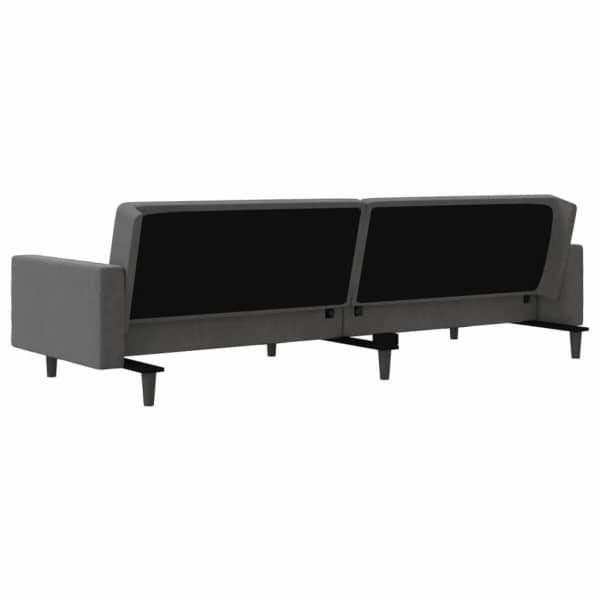 2-Seater Sofa Bed with Two Pillows Dark Grey Velvet62863374424833113