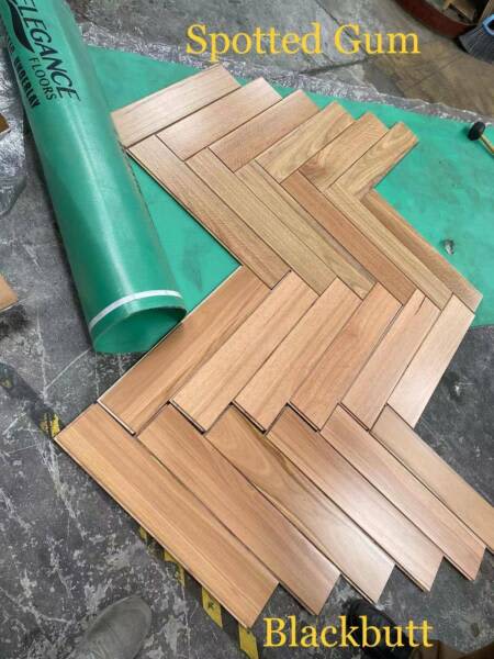 BLACKBUTT & SPOTTED HERRINGBONE FLOOR 14/3MM SALE ! FRM$70/M2PLUS63010173185027112