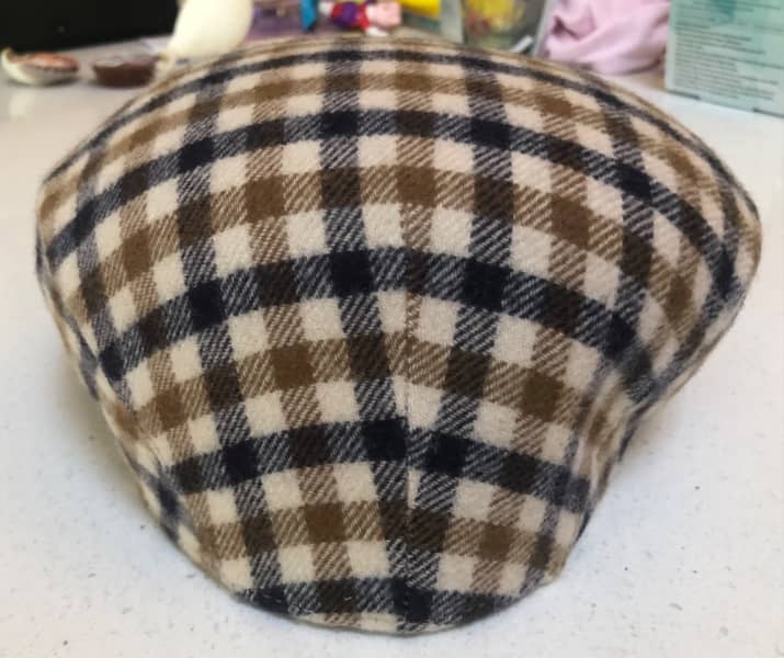 aquascutum check flat cap