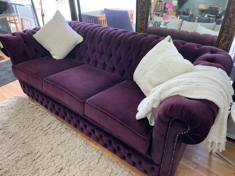 Velvet Chesterfield Sofa Australia | Baci Living Room