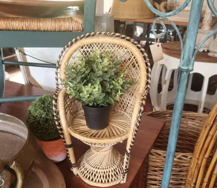 mini peacock chair plant stand