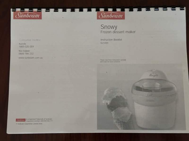Sunbeam Snowy Frozen Desert Maker. BARGAIN63443233785218112