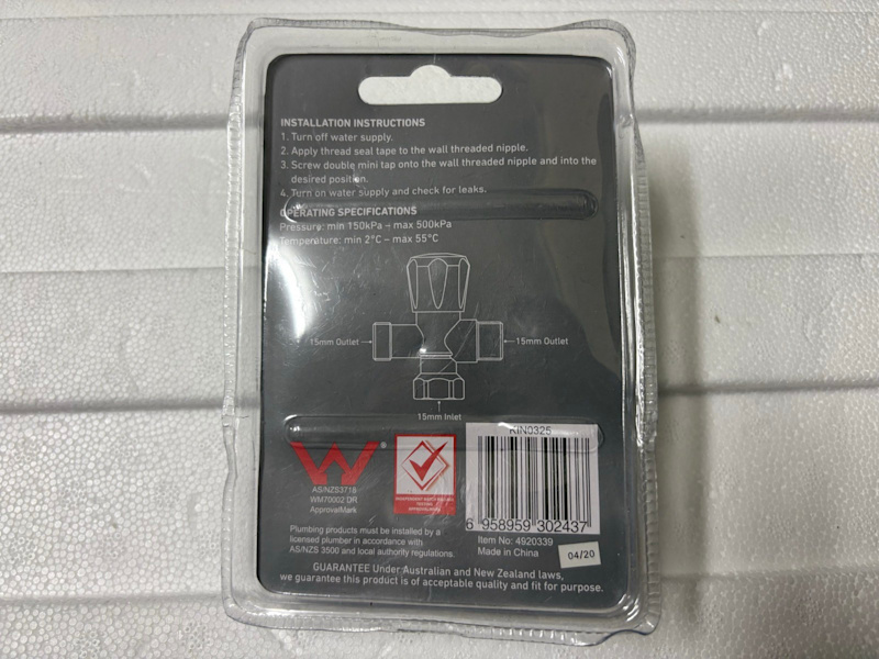 Kinetic 15*15mm Chrome Plated Double Mini Cistern Cock63008836963457111