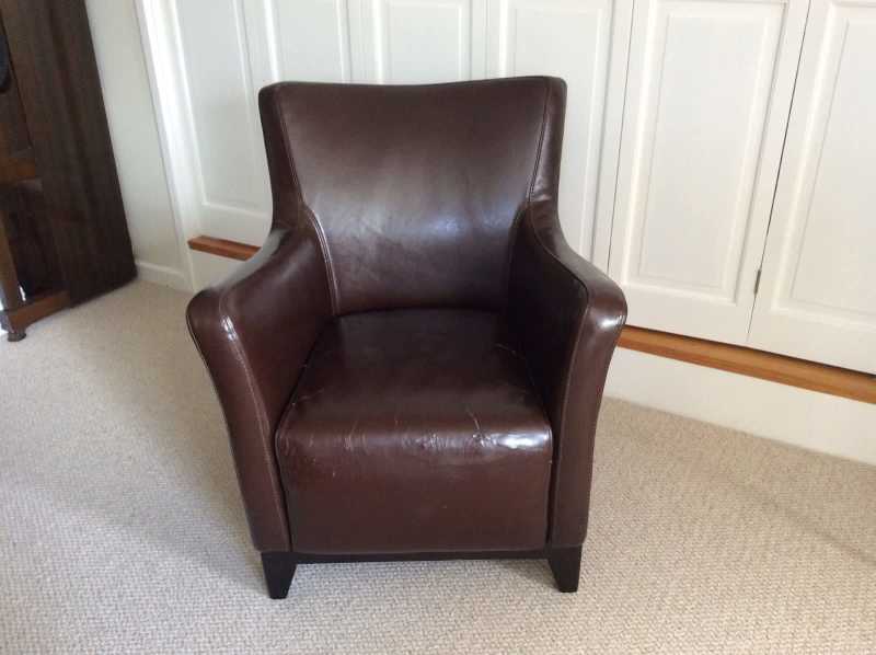 leather look armchair