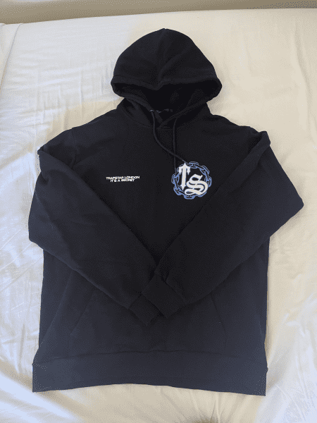 TRAPSTAR Chain Script Hoodie (Black/Blue) - Size 3XL | Tops