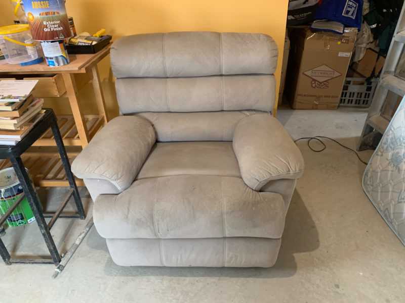 grey velvet recliner chair