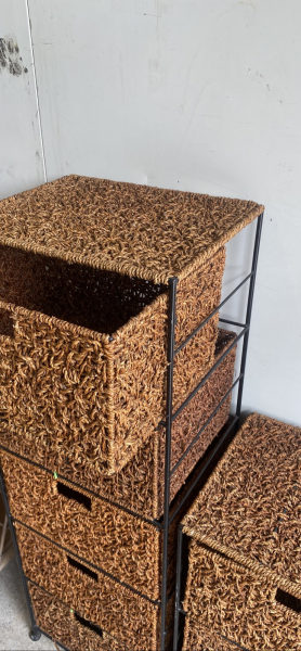 Coastal Sea grass jute twine wrought iron frame drawers 62863381271939114