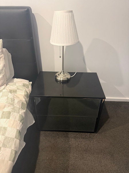 Queen side bed with mattress and bed side tables62863406068227112