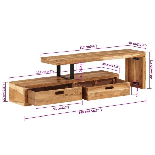 TV Stand Solid Wood Acacia62863840541698113