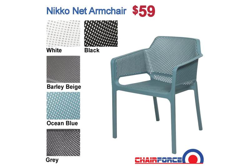 Indoor, Alfresco & Outdoor Chairs - 3 styles, 5 colours62863411856130114
