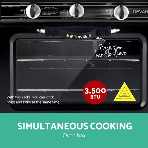 Portable Oven 3-Burner, Black/Yellow63016060694529112