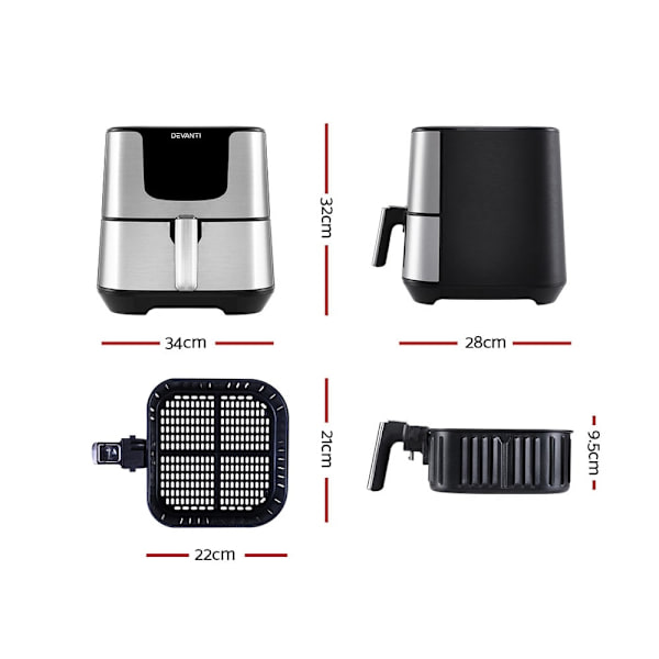 Air Fryer 7L LCD Fryers Oil Free Oven Airfryer Kitchen Healthy Cooker63016484848002111