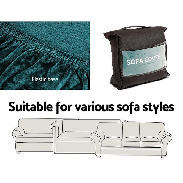 Sofa Cover Couch Covers 4 Seater Velvet Agate Green62863410076161114