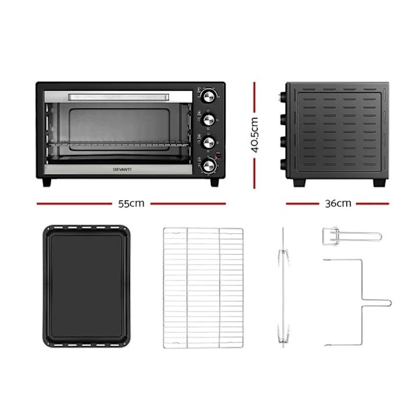 Convection Oven Bake Benchtop Rotisserie Grill 45L63016485072386113