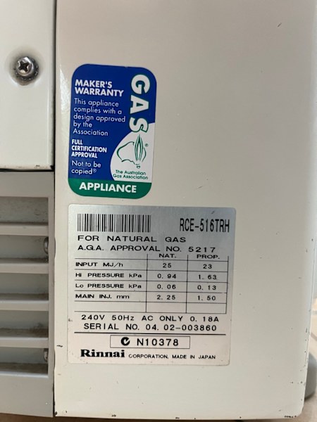 Rinnai RCE-516TRH 25 MJ/hr natural gas space heater63020443431939111