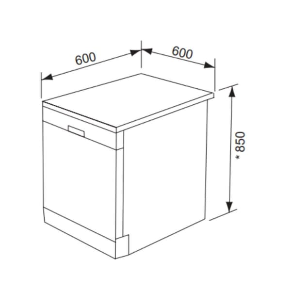 Emilia 60cm Freestanding Stainless Steel Dishwasher Model EDW65SS NEW63018616951041111