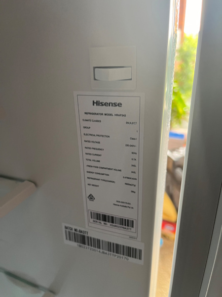 Refrigerator Hisense 242L63023535345922112