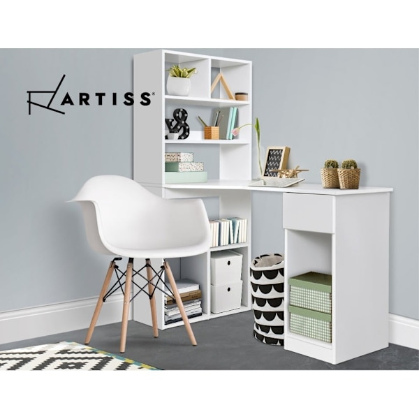 Computer Desk Bookshelf Drawer Cabinet White 120CM62863410662529114