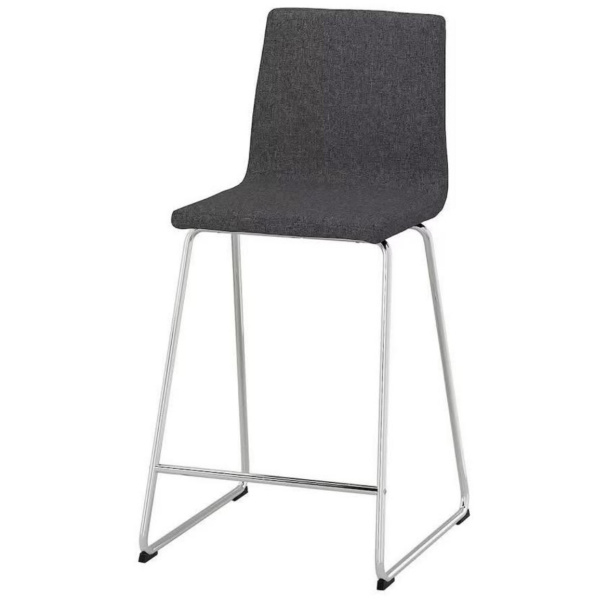 Two bar stools, chrome-plated/dark grey, 63 cm62863840712963113