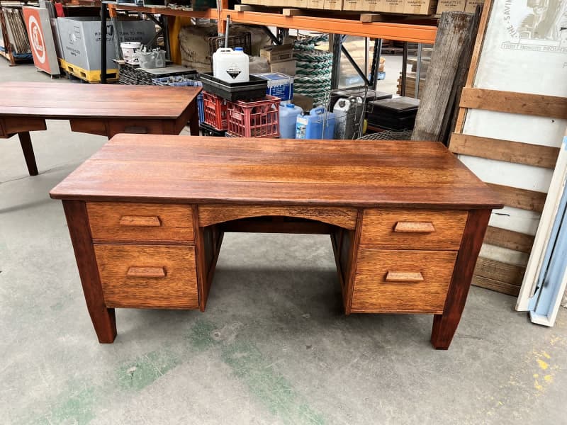 desk with solid back