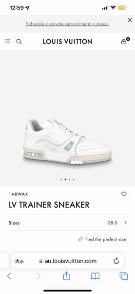Louis Vuitton LV x YK LV Trainer Sneaker BLACK. Size 08.0