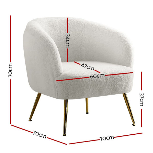 Armchair Lounge Chair Accent Chairs Armchairs Sherpa Boucle Sofa White62863381796738112