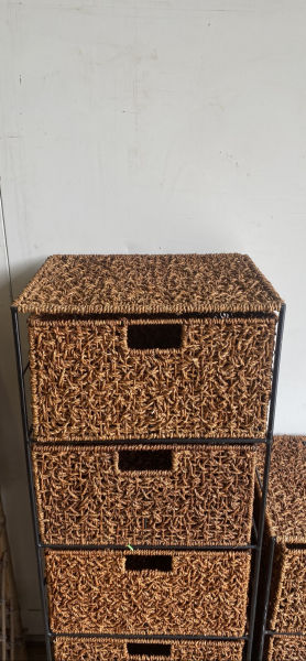 Coastal Sea grass jute twine wrought iron frame drawers 62863381271939111