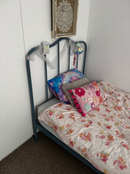 King single bed metal frame - blue 62866849419137113