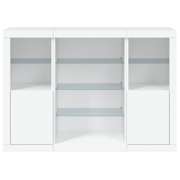 Sideboards with LED Lights 3 pcs White Engineered Wood62863373932161112