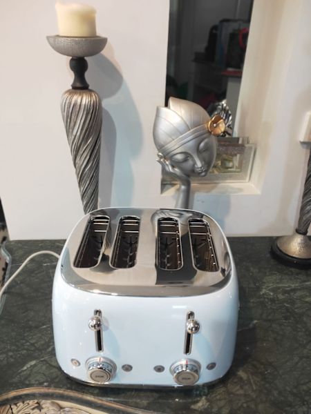 Brand New Toaster, Smeg 50s Style Longslot 4 Slice Toaster Pastel Blu63612128378755112