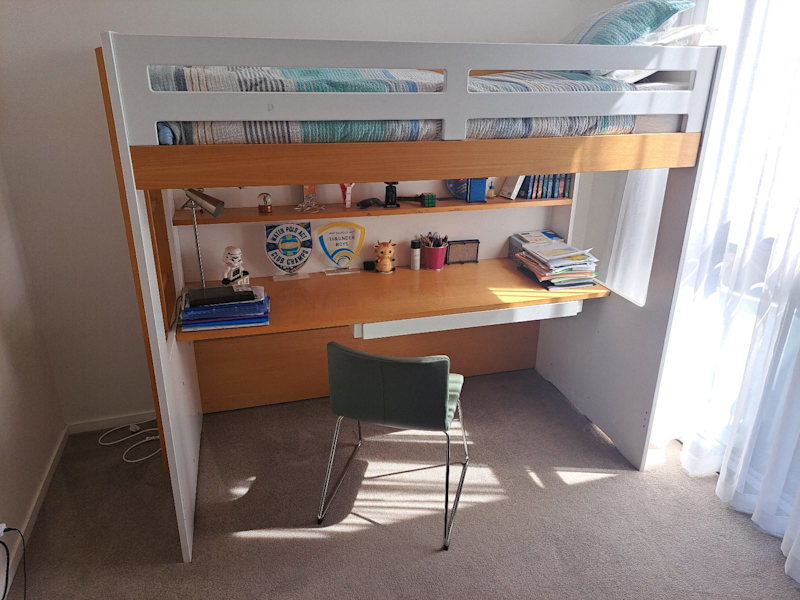 LOFT SINGLE KING BED with desk and shelf62863376130177112