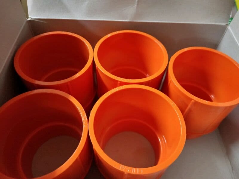 Clipsal 263/63 P.V.C conduit Plain 2 screwed 63mm orange adaptor X 563440109769475111